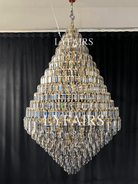 Luxury Multi-tiered Honeycomb Crystal Chandelier for High Ceiling-Chandeliers-Blushlighting-Blushlighting