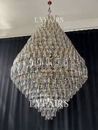 Luxury Multi-tiered Honeycomb Crystal Chandelier for High Ceiling-Chandeliers-Blushlighting-Blushlighting