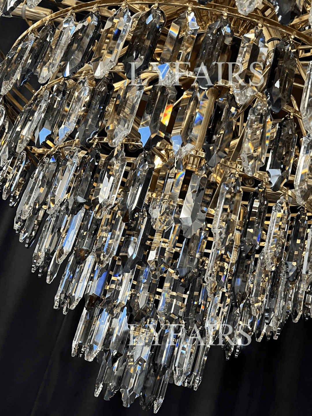 Luxury Multi-tiered Honeycomb Crystal Chandelier for High Ceiling-Chandeliers-Blushlighting-Blushlighting