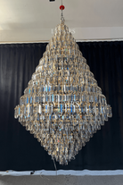 Luxury Multi-tiered Honeycomb Crystal Chandelier for High Ceiling-Chandeliers-Blushlighting-Blushlighting