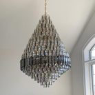 Luxury Multi-tiered Honeycomb Crystal Chandelier for High Ceiling-Chandeliers-Blushlighting-Blushlighting