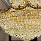 Luxury Palace-Style Tiered Gilded Brass Arm Crystal Chandelier - D64.96"*H90.55" (D165cm*H230cm)Warm LightBlushlighting