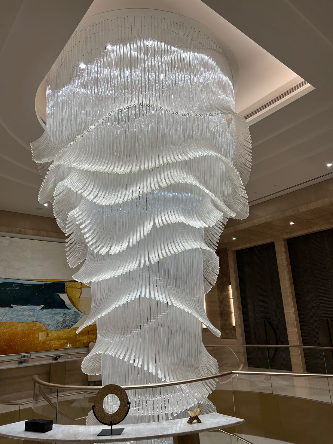 Luxury Palm Tree Glass Rods Chandelier for Hotel/Restaurant/Villa/Staircase - D47.2"*H118.1"Warm LightBlushlighting