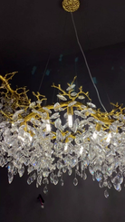 Luxury Ring Branch Crystal Leaves Chandelier for Living Room Bedroom and Bathroom-Chandeliers-Blushlighting