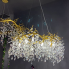 Luxury Ring Branch Crystal Leaves Chandelier for Living Room Bedroom and Bathroom-Chandeliers-Blushlighting
