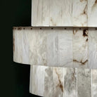 Luxury Sculpted Pyramid-Tier Alabaster Chandelier for High Ceiling - D48.03"*H44.09"(D122cm*H112cm)/85kgWarm Light 3000KBlushlighting