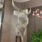 Luxury Spiral Bubble Crystal Stick Chandelier for Staircase/Foyer/High-ceiling - D47.2"*H114.17"(D120cm*H290cm)/62.6kgWithout BaseWarm LightBlushlighting