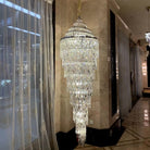 Luxury Spiral Crystal Chandelier For Foyer / Staircase - D23.6"*H82.6"Warm LightBlushlighting