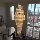 Luxury Spiral Crystal Chandelier for High - ceiling/Foyer/Staircase - D21.6"*H86.6"/60.4kgWarm LightBlushlighting