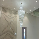 Luxury Spiral Crystal Chandelier for High - ceiling/Foyer/Staircase - D31.5"*H126"/110kgWhite LightBlushlighting