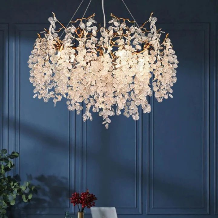 Luxury Spring Round Branch Chandelier-Blushlighting-Milk White-Blushlighting
