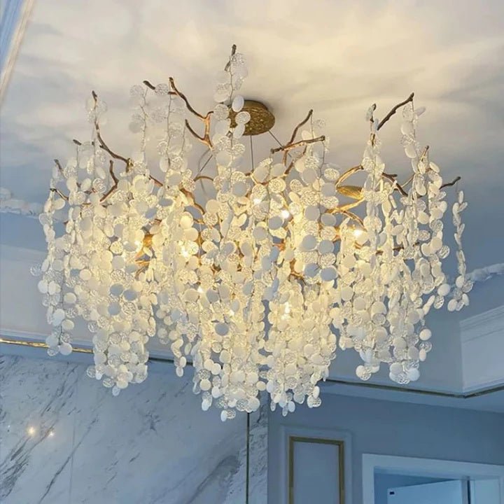 Luxury Spring Round Branch Chandelier-Blushlighting-Gold-Blushlighting