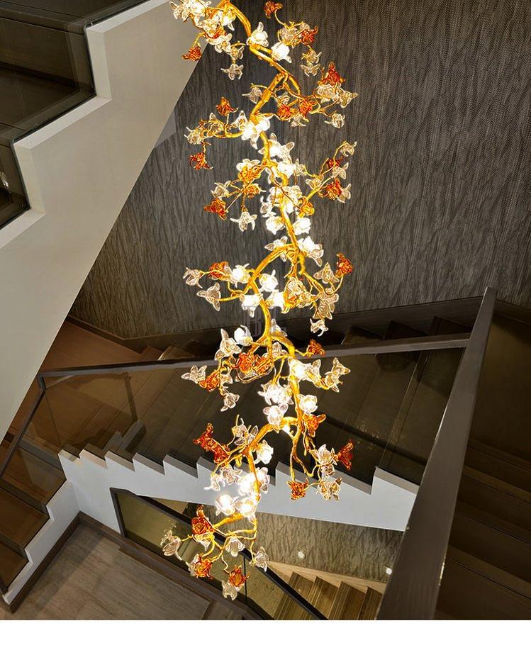Luxury Villa Elegant Villa Blossom and Branch Chandelier,-Blushlighting-39.37" W x 110.24" H-Blushlighting