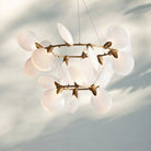 Lyla 2-Tiered Halo Chandelier modern double ring chandelier in brushed brass finish