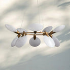 Lyla Halo Chandelier modern circular chandelier in brushed brass finish