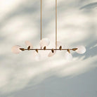 Lyla Linear Chandelier 62 inch modern dining room chandelier in brushed brass finish