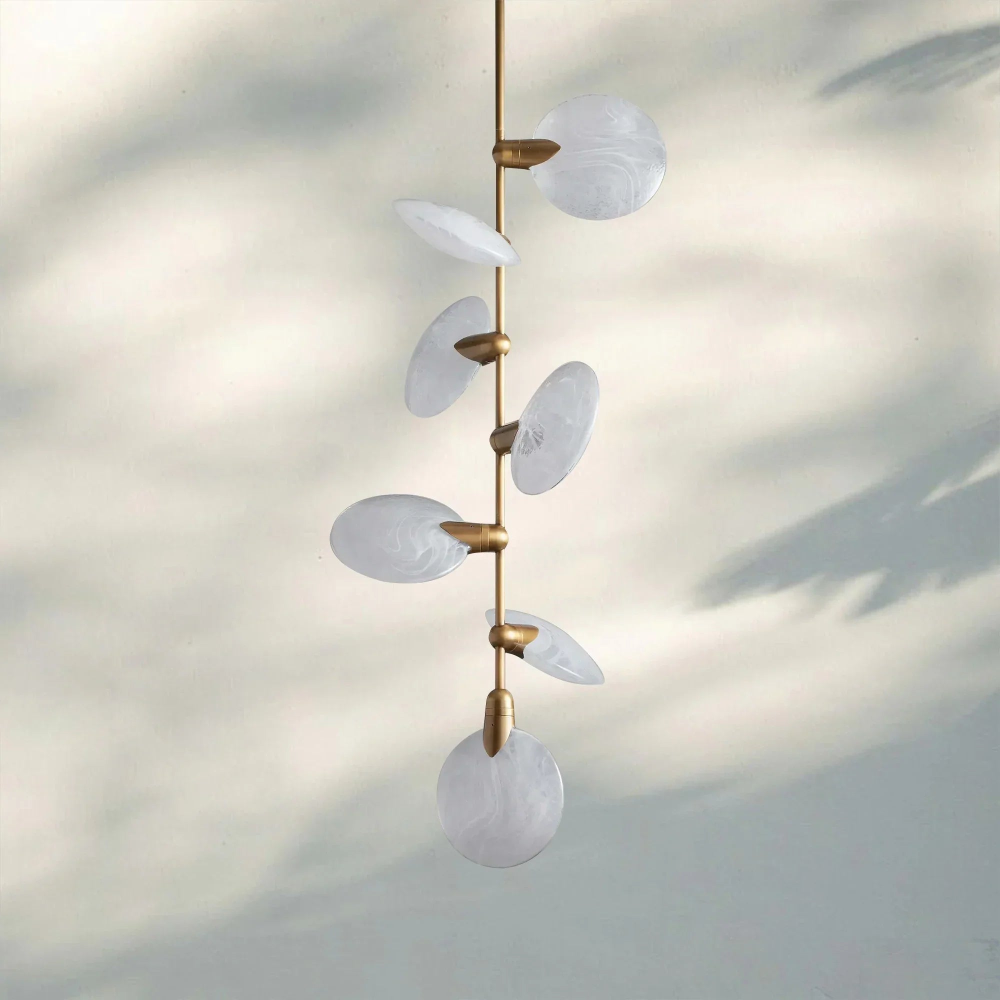 Lyla Pendant Modern Alabaster Pendant for Staircase Foyer - Blushlighting