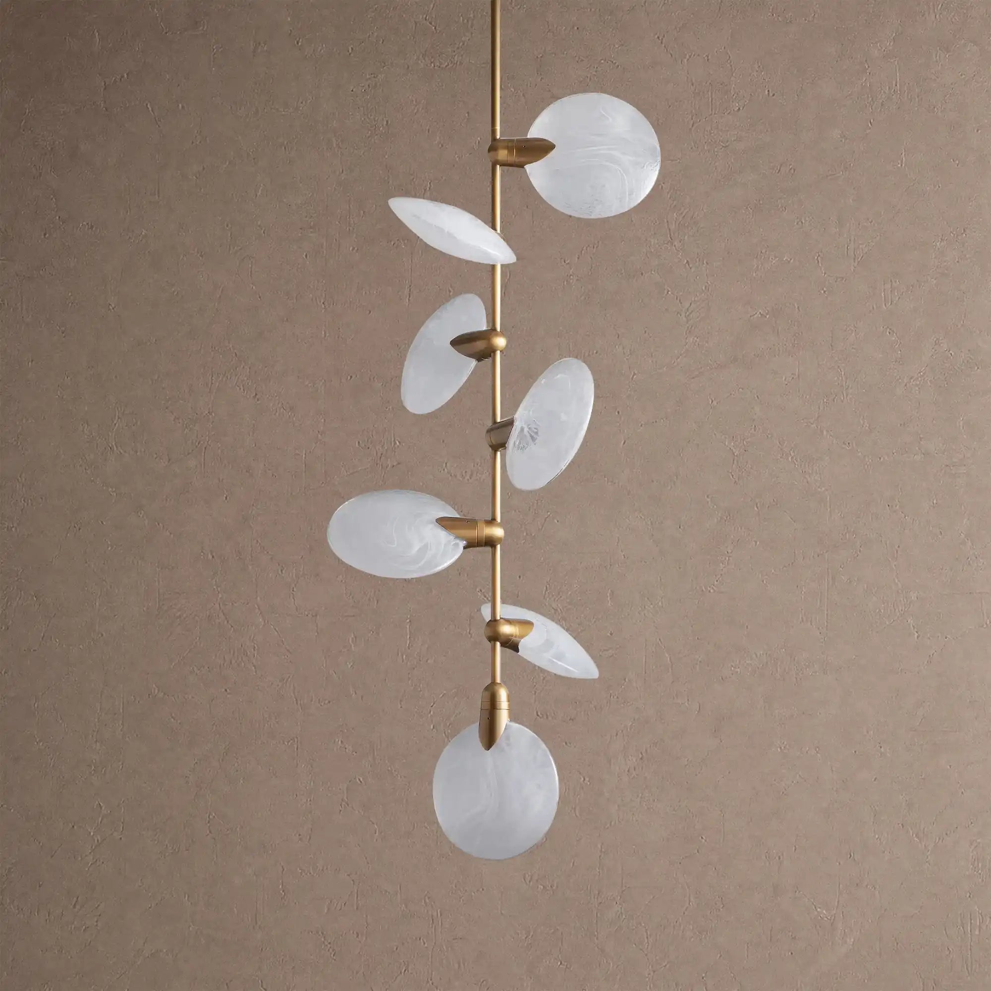 Lyla Pendant Modern Alabaster Pendant for Staircase Foyer - Blushlighting