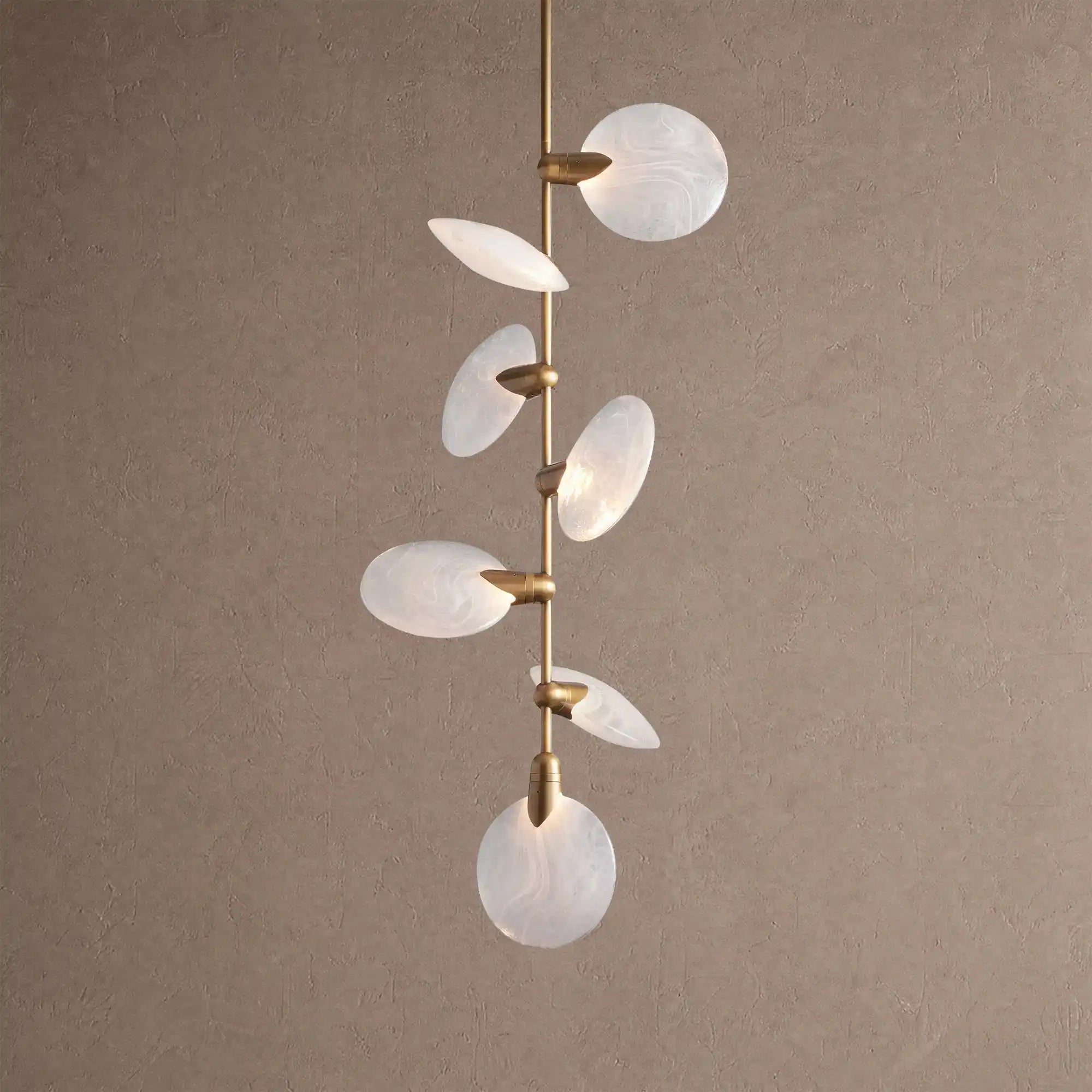 Lyla Pendant Modern Alabaster Pendant for Staircase Foyer - Blushlighting
