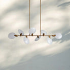Lyla Linear Chandelier 62 inch modern dining room chandelier in brushed brass finish