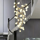 Lysandra Flower staircase chandelier - ∅ 31.5″ x H 59.1″ / Dia 80cm x H 150cmGold + WhiteBlushlighting