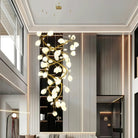 Lysandra Flower staircase chandelier - ∅ 47.2″ x H 98.4″ / Dia 120cm x H 250cmGold + WhiteBlushlighting