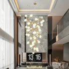 Lysandra Flower staircase chandelier - ∅ 47.2″ x H 98.4″ / Dia 120cm x H 250cmGold + WhiteBlushlighting