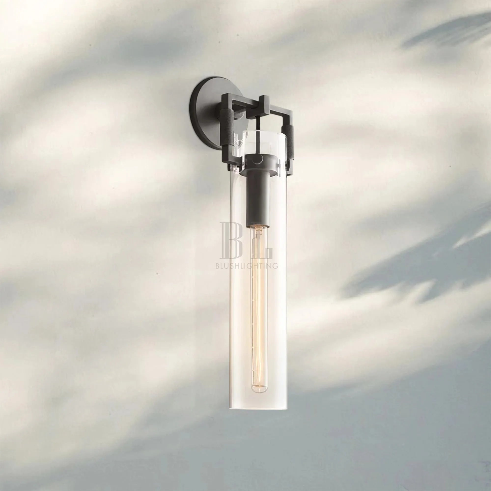 Machine Class Cylinder Wall Sconce 9‘’ 12‘’ 16‘’-16‘’-Matt Black-