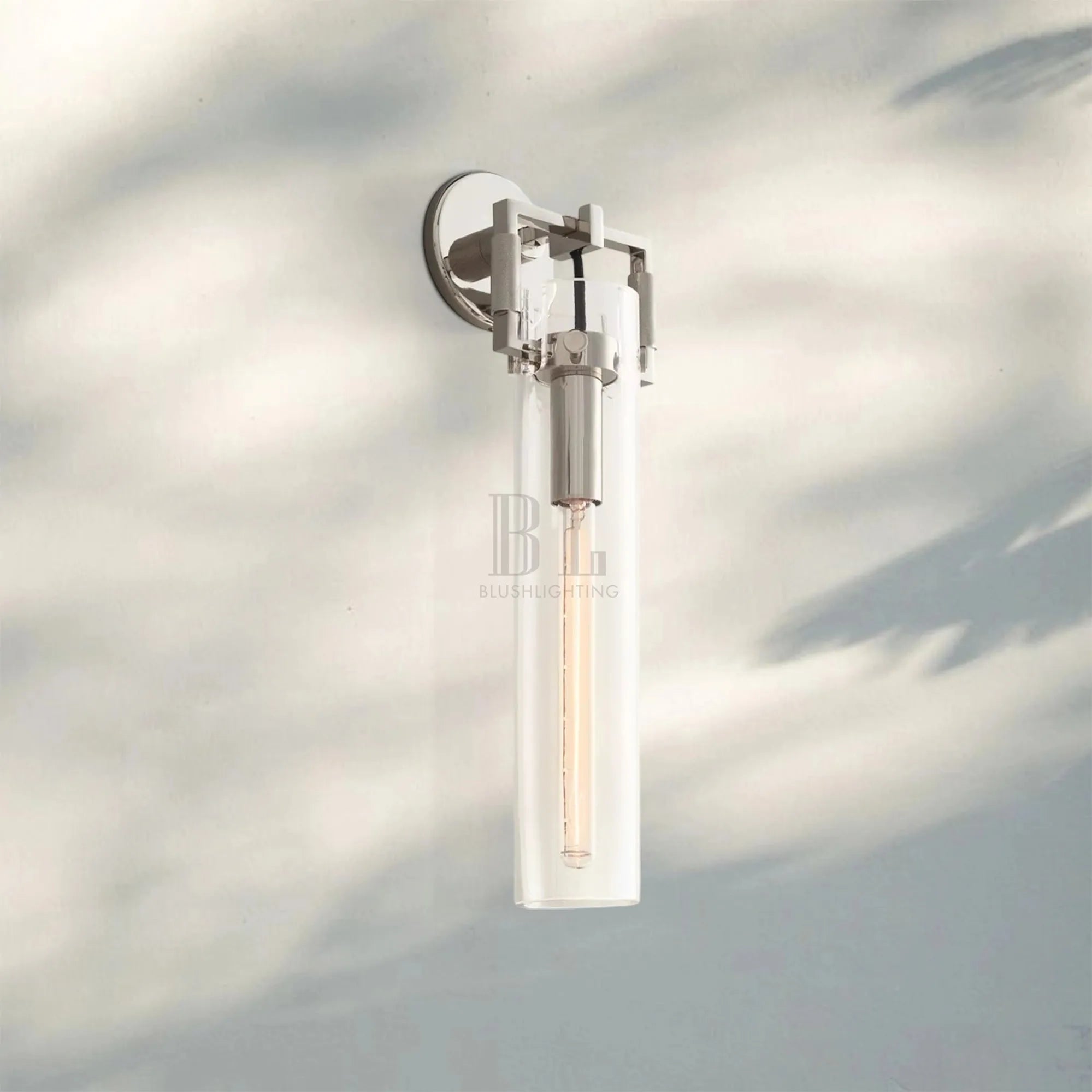 Machine Class Cylinder Wall Sconce 9‘’ 12‘’ 16‘’-16‘’-Polished Nickel-