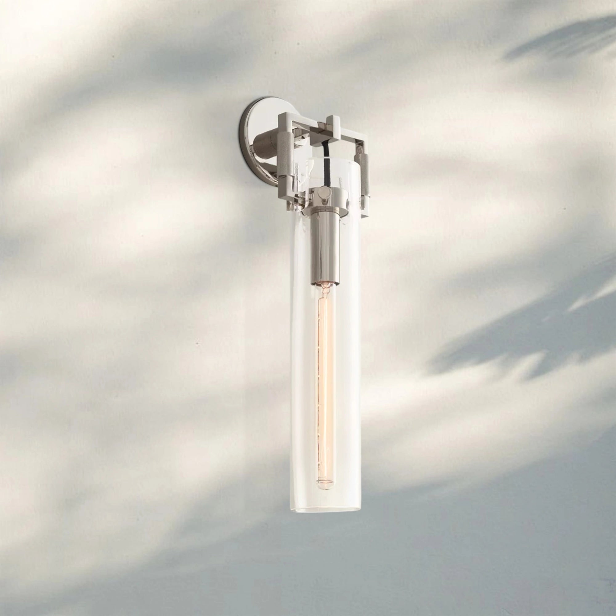 Machine Class Cylinder Wall Sconce 9‘’ 12‘’ 16‘’-16‘’-Polished Nickel-