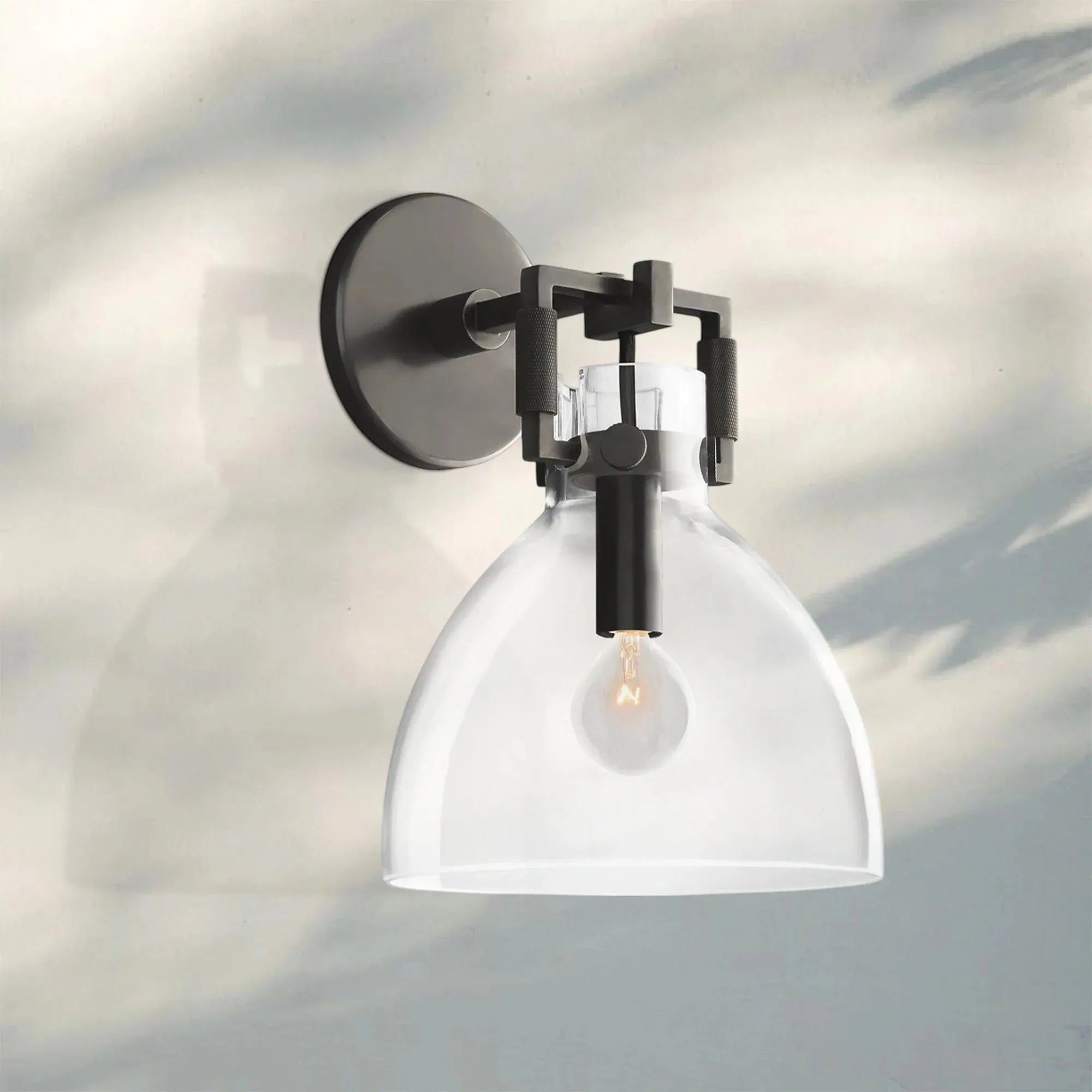 Machine Glass Cloche Sconce 8" 10"-8" Sconce-Bronze-