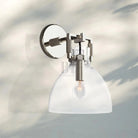 Machine Glass Cloche Sconce 8" 10"-8" Sconce-Polished Nickel-