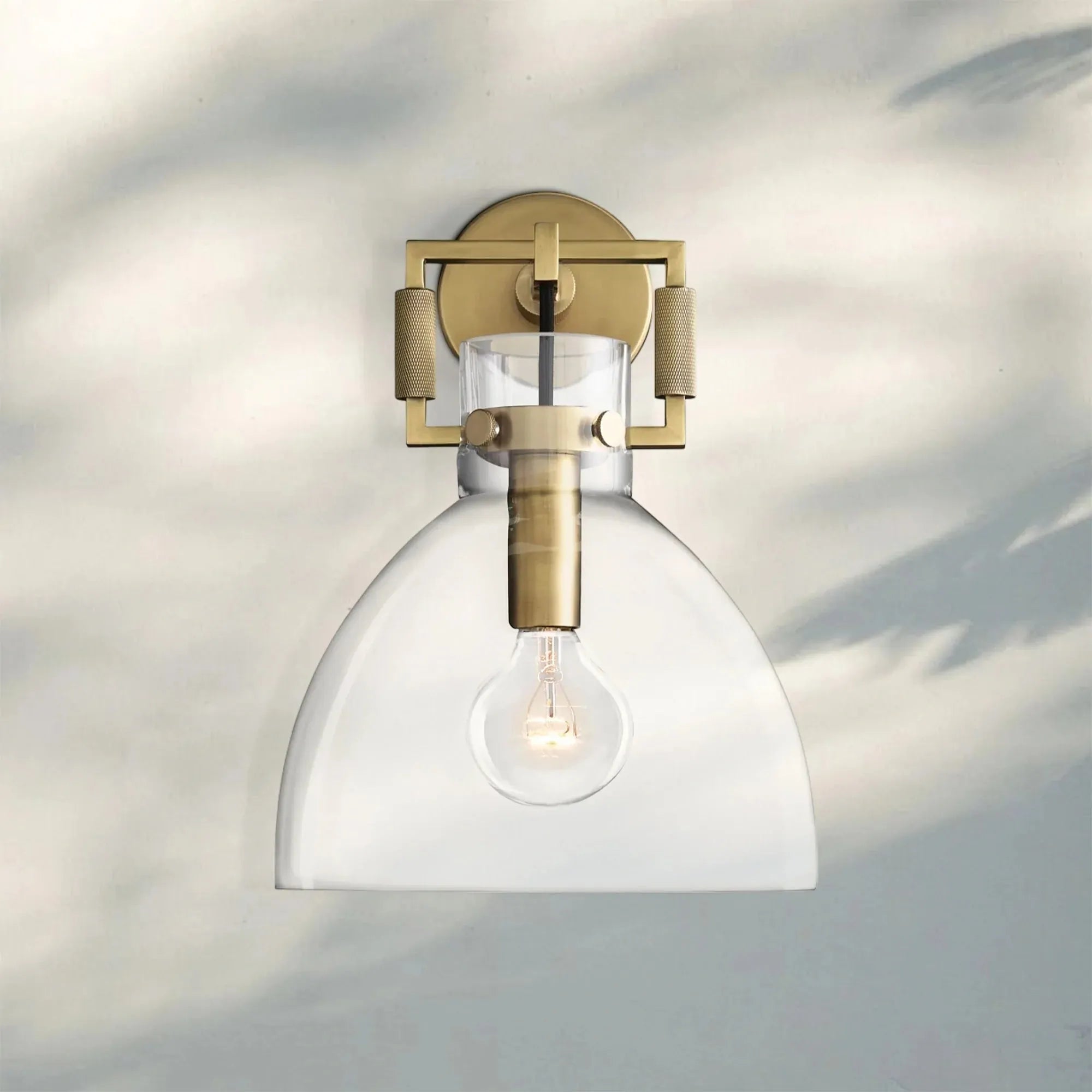 Machine Glass Cloche Sconce 8" 10"-