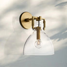 Machine Glass Cloche Sconce 8" 10"-8" Sconce-Lacquered Burnished Brass-