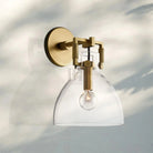 Machine Glass Cloche Sconce 8" 10"-8" Sconce-Lacquered Burnished Brass-