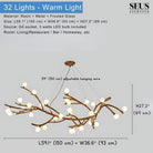Madelyn Rustic Branch Chandelier Frosted/Clear Ball - Frosted BallWarm White 3000K28Blushlighting