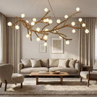 Madelyn Rustic Branch Chandelier Frosted/Clear Ball - Frosted BallWarm White 3000K28Blushlighting