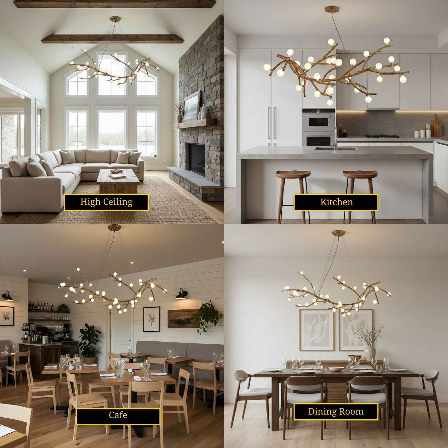 Madelyn Rustic Branch Chandelier Frosted/Clear Ball - Frosted BallWarm White 3000K28Blushlighting
