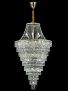 Magnificent Extra Large Foyer Hall Chandelier Tiered Crystal Ceiling Lighting Fixture For Living Room Decor - 5 Layers/ D15.8"*D31.5"/ 12 LightsBlushlighting