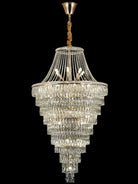 Magnificent Extra Large Foyer Hall Chandelier Tiered Crystal Ceiling Lighting Fixture For Living Room Decor - 5 Layers/ D15.8"*D31.5"/ 12 LightsBlushlighting