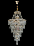 Magnificent Extra Large Foyer Hall Chandelier Tiered Crystal Ceiling Lighting Fixture For Living Room Decor - 5 Layers/ D15.8"*D31.5"/ 12 LightsBlushlighting