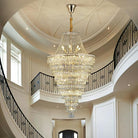 Magnificent Extra Large Foyer Hall Chandelier Tiered Crystal Ceiling Lighting Fixture For Living Room Decor - 5 Layers/ D15.8"*D31.5"/ 12 LightsBlushlighting