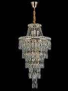 Magnificent Extra Large Foyer Hall Chandelier Tiered Crystal Ceiling Lighting Fixture For Living Room Decor - 5 Layers/ D15.8"*D31.5"/ 12 LightsBlushlighting