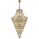 Magnificent Extra Large Foyer Hall Chandelier Tiered Crystal Ceiling Lighting Fixture For Living Room Decor - 5 Layers/ D15.8"*D31.5"/ 12 LightsBlushlighting