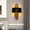 Blushlighting® Luxury Golden Wall Lamp with M-Letter Lampshade, Living Room, Bedroom image | luxury lighting | golden wall lamps