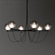 Blushlighting® Misty Gray Retro LED Chandelier with Glass Ball made in Loft Design