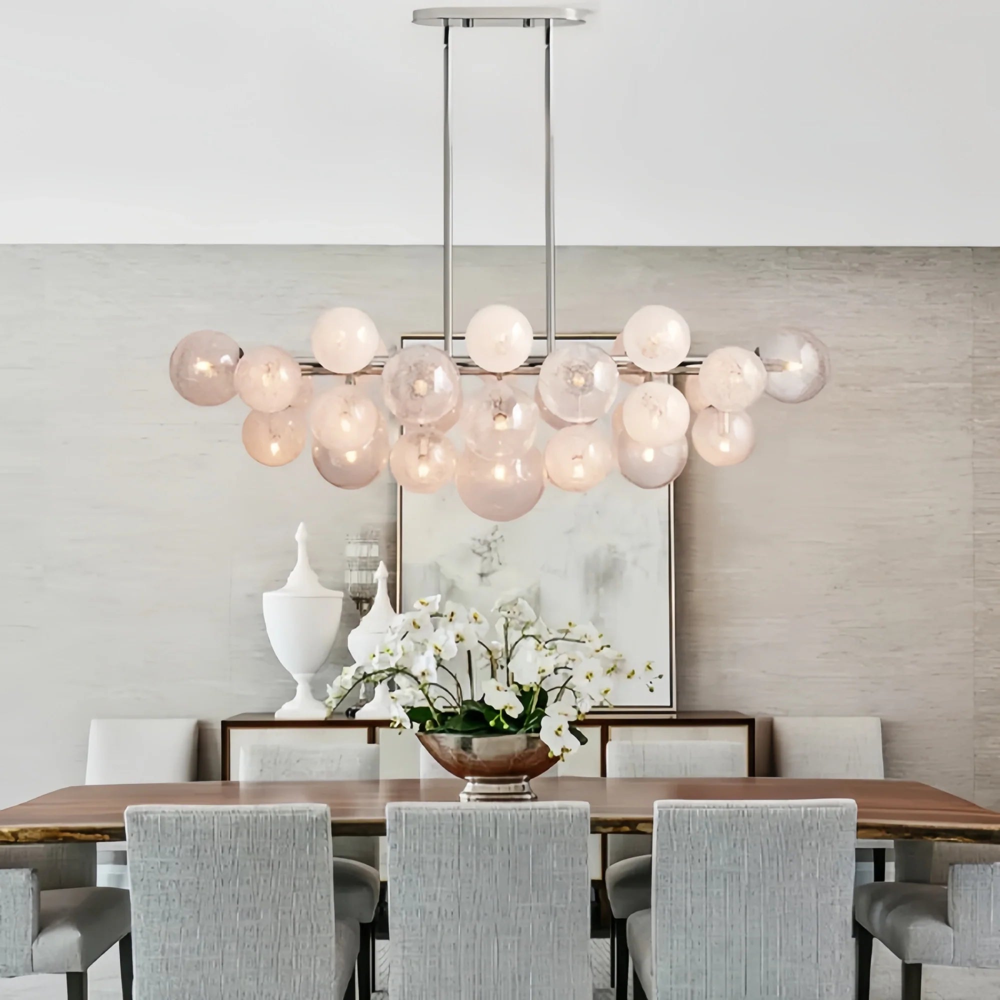 Mandoza Linear Chandelier - NickelBlushlighting