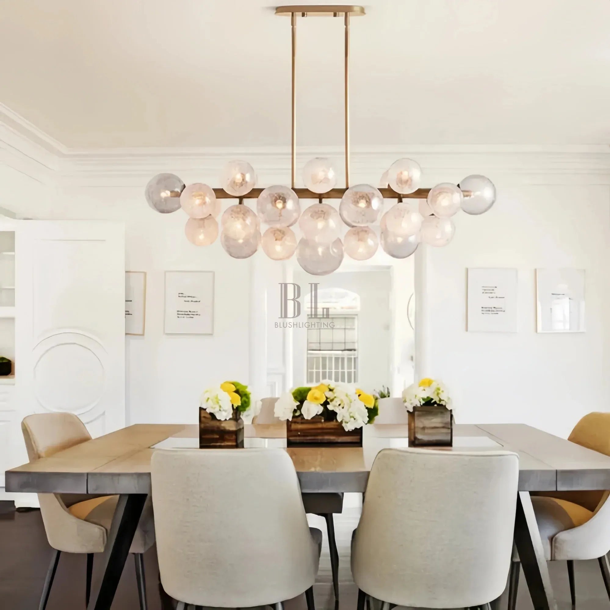 Mandoza Linear Chandelier - BrassBlushlighting