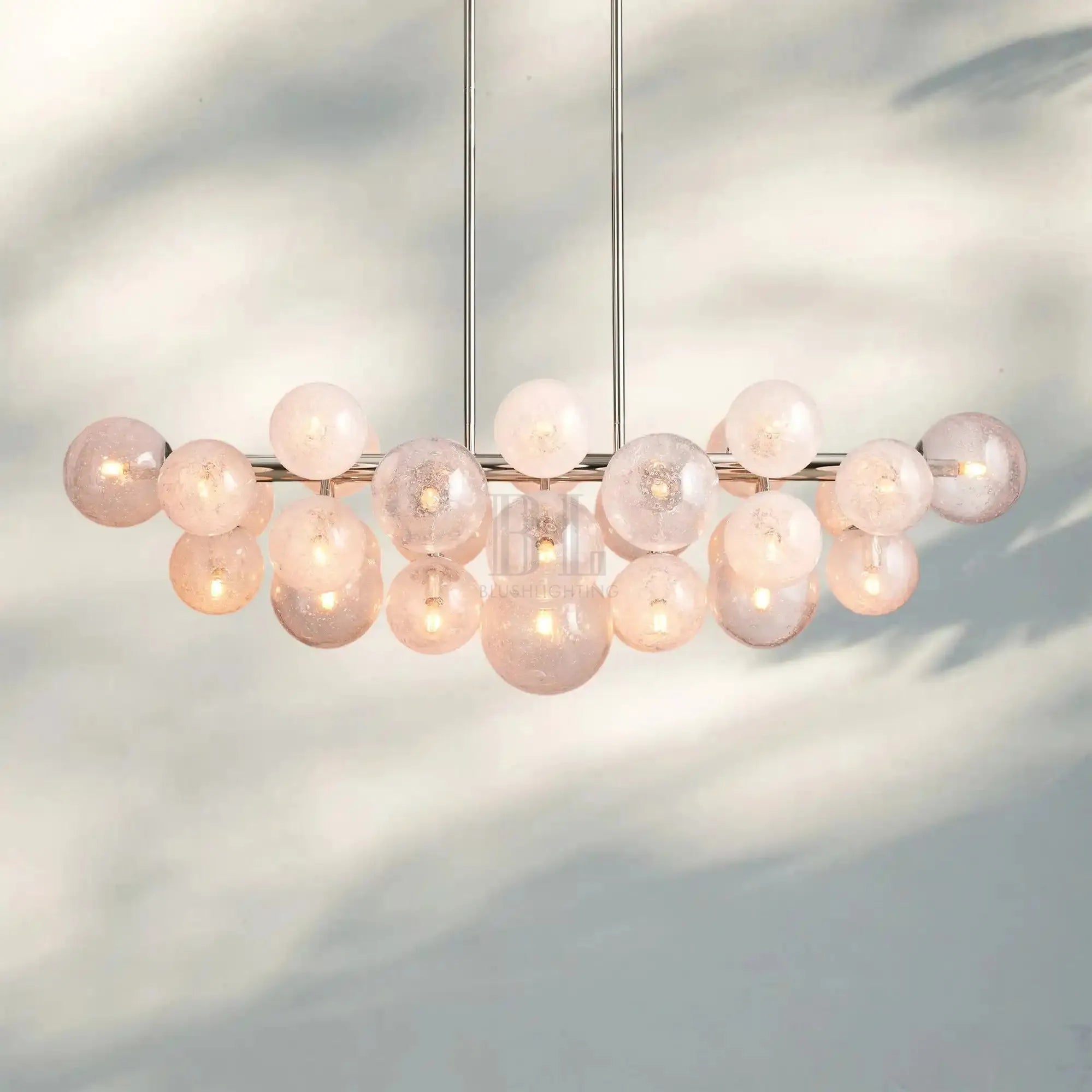 Mandoza Linear Chandelier-Lighting-Nickel-Blushlighting
