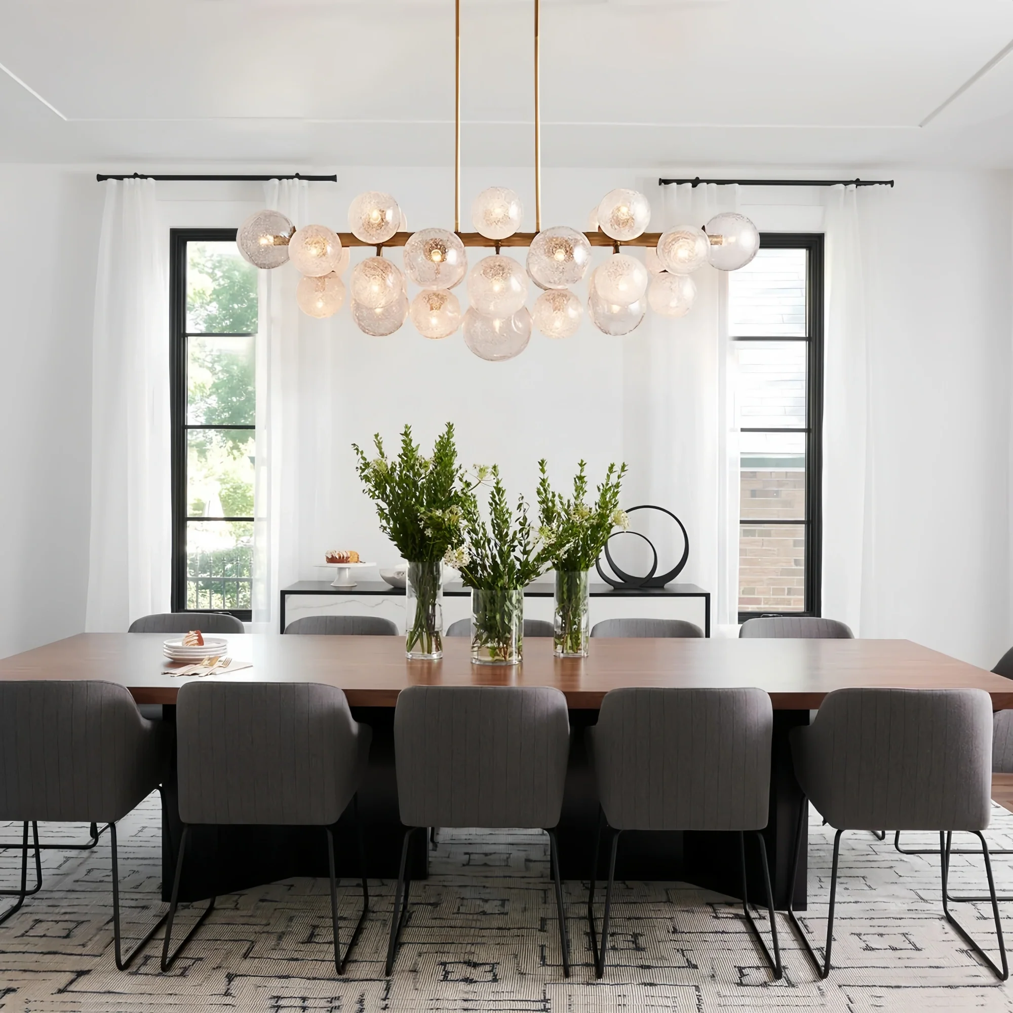 Mandoza Linear Chandelier-Lighting-Brass-Blushlighting